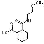 structure of CAS# 817632-37-4, 2-[(2-Methoxyethyl)carbamoyl]cyclohexanecarboxylic acid;2-((2-methoxyethyl)carbamoyl)cyclohexanecarboxylic acid;2-[N-(2-methoxyethyl)carbamoyl]cyclohexanecarboxylic acid;2-{[(2,6-<wbr>dichlorop<wbr>henyl)sul<wbr>fonyl]ami<wbr>no}-3-met<wbr>hylbutano<wbr>ic acid