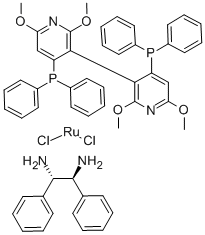 结构式 CAS# 821793-36-6, 二氯[(S)-(-)-2,2',6,6'-四甲氧基-4,4'-二(二苯基膦基)-3,3'-联吡啶][(1S,2S)-(-)-1,2-二苯基乙二胺]钌