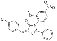 CAS#: 83495-03-8， 3,5-Dihydro-5-((4-Chlorophenyl)Methylene)-3-(2-Methoxy-4-Nitrophenyl)-2-Phenyl-4H-Imidazol-4-One