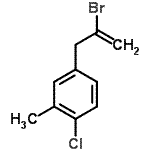 structure of CAS# 842140-31-2, 4-(2-Bromo-2-propen-1-yl)-1-chloro-2-methylbenzene;2-Bromo-3-(4-chloro-3-methylphenyl)-1-propene;2-Bromo-3-(4-chloro-3-methylphenyl)prop-1-ene;5-(2-Bromoallyl)-2-chlorotoluene