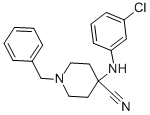 结构式 CAS# 84254-99-9, 1-苄基-4-[(3-氯苯基)氨基]哌啶-4-甲腈