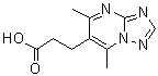 structure of CAS# 842955-63-9, 3-(5,7-Dimethyl[1,2,4]triazolo[1,5-a]pyrimidin-6-yl)propanoic acid;3-(5,7-di<wbr>methyl[1,<wbr>2,4]triaz<wbr>olo[1,5-a<wbr>]pyrimidi<wbr>n-6-yl)pr<wbr>opanoic a<wbr>cid;3-(5,7-di<wbr>methyl-[1<wbr>,2,4]tria<wbr>zolo[1,5-<wbr>a]pyrimid<wbr>in-6-yl)p<wbr>ropanoic <wbr>acid;3-(5,7-Di<wbr>methyl-[1<wbr>,2,4]tria<wbr>zolo[1,5-<wbr>a]pyrimid<wbr>in-6-yl)-<wbr>propanoic<wbr> acid