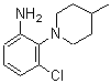 structure of CAS# 842965-35-9, 3-Chloro-2-(4-methyl-1-piperidinyl)aniline;3-chloro-2-(4-methyl-1-piperidinyl)aniline;3-Chloro-2-(4-methyl-piperidin-1-yl)-phenylamine;3-chloro-2-(4-methylpiperidyl)phenylamine