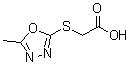 structure of CAS# 842965-64-4, [(5-Methyl-1,3,4-oxadiazol-2-yl)sulfanyl]acetic acid;(5-Methyl-[1,3,4]oxadiazol-2-ylsulfanyl)-acetic acid;[(5-methyl-1,3,4-oxadiazol-2-yl)thio]acetic acid;BAS 05494771
