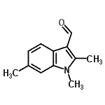 structure of CAS# 842971-69-1, 1,2,6-Trimethyl-1H-indole-3-carbaldehyde;1,2,6-Trimethyl-1H-indole-3-carbaldehyde;BAS 10142237;MFCD06589824