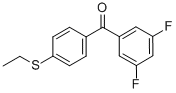 structure of CAS# 844885-23-0, 3,5-Difluoro-4'-(Ethylthio)Benzophenone;3,5-DIFLUORO-4'-(ETHYLTHIO)BENZOPHENONE
