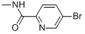 structure of CAS# 845305-87-5, N-Methyl 5-Bromopicolinamide;5-Bromo-N-Methylpyridine-2-Carboxamide;N-Methyl 5-Bromopyridine-2-Carboxamide;5-Bromo-N-Methylpicolinamide