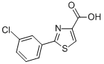 structure of CAS# 845885-82-7, 2-(3-Chlorophenyl)-1,3-Thiazole-4-Carboxylic Acid;2-(3-CHLOROPHENYL)-1,3-THIAZOLE-4-CARBOXYLIC ACID;2-(3-CHLORO-PHENYL)-THIAZOLE-4-CARBOXYLIC ACID