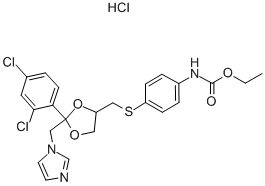 CAS#: 84697-22-3， Ethyl cis-[4-[[2-(2,4-Dichlorophenyl)-2-(1H-Imidazol-1-Ylmethyl)-1,3-Dioxolan-4-Yl]-Methylthio]Phenyl]-Carbamate Hydrochloride