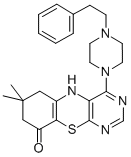 CAS#: 84744-88-7， 7,8-Dihydro-7,7-Dimethyl-4-(4-(2-Phenylethyl)-1-Piperazinyl)-5H-Pyrimido(4,5-b)(1,4)Benzothiazin-9(6H)-One