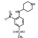 structure of CAS# 849035-94-5, N-[4-(Methylsulfonyl)-2-nitrophenyl]-4-piperidinamine;4-PIPERIDINAMINE,N-[4-(METHYLSULFONYL)-2-NITROPHENYL]-;Amine;MFCD04037967