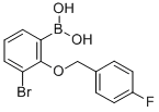 结构式 CAS# 849052-22-8, B-[3-溴-2-[(4-氟苯基)甲氧基]苯基]-硼酸