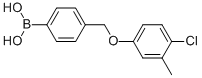 structure of CAS# 849052-25-1, B-[4-[(4-Chloro-3-methylphenoxy)methyl]phenyl]-Boronic acid;4-((4’-Chloro-3’-Methylphenoxy)Methyl)Phenylboronic;4-((4'-CHLORO-3'-METHYLPHENOXY)METHYL)P&