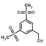structure of CAS# 849924-86-3, [3,5-Bis(methylsulfonyl)phenyl]methanol;(3,5-bis(methylsulfonyl)phenyl)methanol;[3,5-Bis(methylsulphonyl)phenyl]methanol;1,3-bis(methylsulfonyl)-5-(hydroxymethyl)benzene