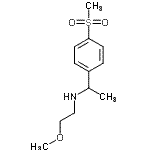 structure of CAS# 849924-92-1, N-(2-Methoxyethyl)-1-[4-(methylsulfonyl)phenyl]ethanamine;1-[(2-Methoxyethyl)amino]-1-(4-methylsulfonylphenyl)ethane;2-methoxy-N-(1-(4-(methylsulfonyl)phenyl)ethyl)ethanamine;4-{[(2-methoxyethyl)amino]ethyl}-1-(methylsulfonyl)benzene