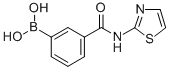 structure of CAS# 850567-34-9, 3-(2-Thiazolyl)Aminocarbonylphenylboronic Acid;3-(1,3-Thiazol-2-Ylcarbamoyl)Benzeneboronic Acid 97%;3-(2-Thiazolylcarbamoyl)Benzeneboronic Acid, 97+%;3-(1,3-Thiazol-2-Ylcarbamoyl)Benzeneboronic Acid