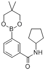structure of CAS# 850567-45-2, 3-(Cyclopentylaminocarbonyl)Phenylboronic Acid Neopentyl Glycol Ester;3-(Cyclopentylcarbamoyl)Benzeneboronic Acid Neopentyl Glycol Ester, 95%;3-(CYCLOPENTYLAMINOCARBONYL)PHENYLBORONIC ACID, NEOPENTYL GLYCOL ESTER