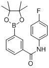 structure of CAS# 850567-58-7, 3-(4-Fluorophenyl)Aminocarbonylphenylboronic Acid Pinacol Ester;N-(4-Fluorophenyl)-3-(4,4,5,5-Tetramethyl-1,3,2-Dioxaborolan-2-Yl)Benzamide;3-[(4-Fluorophenyl)Aminocarbonyl]Benzeneboronic Acid, Pinacol Ester 95%;3-[(4-Fluorophenyl)Aminocarbonyl]Benzeneboronicacid,Pinacolester95%