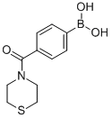 structure of CAS# 850568-28-4, 4-(Thiomorpholin-4-Ylcarbonyl)Benzeneboronic Acid;4-(Thiomorpholin-4-Ylcarbonyl)Benzeneboronic Acid 97%;4-(4-Thiomorpholinylcarbonyl)Benzeneboronic Acid, 97%;4-(THIOMORPHOLIN-4-YLCARBONYL)BENZENEBORONIC ACID