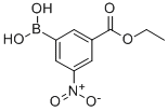 structure of CAS# 850568-37-5, (3-Ethoxycarbonyl-5-Nitrophenyl)Boronic Acid;3-(Ethoxycarbonyl)-5-Nitrobenzeneboronic Acid;(3-ETHOXYCARBONYL-5-NITROPHENYL)BORONIC ACID;ETHYL 3-BORONO-5-NITROBENZOATE