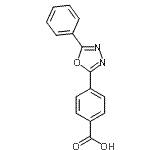 structure of CAS# 85292-45-1, 4-(5-Phenyl-1,3,4-oxadiazol-2-yl)benzoic acid;4-(5-Phenyl-1,3,4-oxadiazol-2-yl)benzoic acid #;4-(5-PHENYL-1,3,4-OXADIAZOL-2-YL)BENZOICACID;MFCD00491629