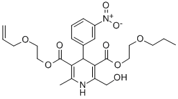 CAS#: 85387-16-2， 1,4-Dihydro-2-(Hydroxymethyl)-6-Methyl- 4-(3-Nitrophenyl)-3,5-Pyridinedicarboxylic Acid 5-(2-(2-Propenyloxy)Ethyl) 3-(2-Propoxyethyl) Ester