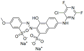 CAS#: 85391-83-9， 7-[(5-Chloro-2,6-Difluoro-4-Pyrimidinyl)Amino]-4-Hydroxy-3-[(4-Methoxy-2-Sulphophenyl)Azo]Naphthalene-2-Sulphonic Acid, Sodium Salt