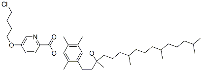 CAS#: 85446-82-8， [2,5,7,8-Tetramethyl-2-(4,8,12-Trimethyltridecyl)Chroman-6-Yl] 5-(4-Chlorobutoxy)Pyridine-2-Carboxylate