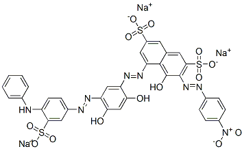 CAS#: 85631-82-9， 5-[2-[2,4-Dihydroxy-5-[2-[4-(Phenylamino)-3-Sulfophenyl]Diazenyl]Phenyl]Diazenyl]-4-Hydroxy-3-[2-(4-Nitrophenyl)Diazenyl]-2,7-Naphthalenedisulfonic Acid Sodium Salt (1:3)