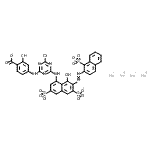 CAS#: 85750-22-7， Tetrasodium 4-{[4-chloro-6-({8-hydroxy-3,6-disulfonato-7-[(1-sulfonato-2-naphthyl)diazenyl]-1-naphthyl}amino)-1,3,5-triazin-2-yl]amino}-2-hydroxybenzoate