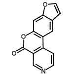 CAS 登录号：85878-62-2， 5H-呋喃并[3',2':6,7]苯并吡喃并[3,4-c]吡啶-5-酮