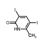 结构式 CAS# 858851-91-9, 3,5-二碘-6-甲基-2(1H)-吡啶酮