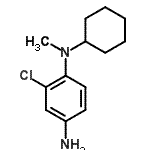 structure of CAS# 85896-15-7, 2-Chloro-N<sup>1</sup>-cyclohexyl-N<sup>1</sup>-methyl-1,4-benzenediamine;2-chloro-N1-cyclohexyl-N1-methylbenzene-1,4-diamine;3-chloro-4-(N-cyclohexyl-N-methylamino)aniline;MFCD07365141