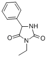 structure of CAS# 86-35-1, Ethotoin;3-Ethyl-5-Phenyl-Imidazolidine-2,4-Dione;3-Ethyl-5-Phenyl-Hydantoin;C07839