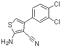 structure of CAS# 861407-95-6, 2-Amino-4-(3,4-dichlorophenyl)-3-thiophenecarbonitrile;3-THIOPHENECARBONITRILE,2-AMINO-4-(3,4-DICHLOROPHENYL)-;MFCD02854972