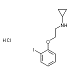 structure of CAS# 86408-33-5, N-[2-(2-Iodophenoxy)ethyl]cyclopropanamine hydrochloride (1:1);LY 121768;LY-121768