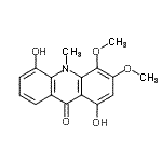 CAS#: 86680-32-2， 1,5-Dihydroxy-3,4-dimethoxy-10-methyl-9(10H)-acridinone