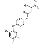 structure of CAS# 868359-05-1, N-[4-(2-Bromo-4,5-difluorophenoxy)phenyl]-L-asparagine;N-[4-(2-Bromo-4,5-difluorophenoxy)phenyl]-L-asparagine;WAY 213613;WAY-213613
