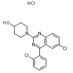 CAS#: 86892-32-2， 1-[6-Chloro-4-(2-chlorophenyl)-2-quinazolinyl]-4-piperidinol hydrochloride (1:1)