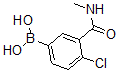 structure of CAS# 871332-65-9, B-[4-Chloro-3-[(Methylamino)Carbonyl]Phenyl]-Boronic Acid;4-Chloro-3-(Methylcarbamoyl)Benzeneboronic Acid, 98%;[4-Chloro-3-(Methylcarbamoyl)Phenyl]Boronic Acid;4-CHLORO-3-(N-METHYLCARBAMOYL)PHENYLBORONIC ACID