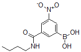 structure of CAS# 871332-89-7, B-[3-[(Butylamino)Carbonyl]-5-Nitrophenyl]-Boronic Acid;3-(Butylaminocarbonyl)-5-Nitrobenzeneboronic Acid 98%;3-(N-BUTYLAMINOCARBONYL)-5-NITROBENZENEBORONIC ACID;3-(N-BUTYLAMINOCARBONYL)-5-NITROPHENYLBORONIC ACID