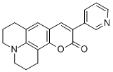 structure of CAS# 87349-92-6, 2,3,5,6-1H,4H-Tetrahydro-9-(3-Pyridyl)Quinolizino[9,9a,1-gh]Coumarin