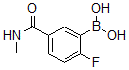 structure of CAS# 874289-40-4, B-[2-Fluoro-5-[(Methylamino)Carbonyl]Phenyl]-Boronic Acid;2-Fluoro-5-(Methylcarbamoyl)Benzeneboronic Acid 98%;2-Fluoro-5-(Methylcarbamoyl)Benzeneboronicacid98%;2-FLUORO-5-(METHYLCARBAMOYL)BENZENEBORONIC ACID