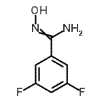 structure of CAS# 874880-59-8, 3,5-Difluoro-N'-hydroxybenzenecarboximidamide;(3,5-difluorophenyl)(hydroxyimino)methylamine;3,5-difluoro-N'-hydroxy-benzamidine;3,5-DIFLUORO-N-HYDROXY-BENZAMIDINE