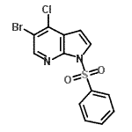 结构式 CAS# 876343-81-6, 5-溴-4-氯-1-(苯磺酰基)-1H-吡咯并[2,3-b]吡啶
