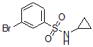 structure of CAS# 876694-43-8, 3-Bromo-N-Cyclopropyl-Benzenesulfonamide;3-Bromo-N-Cyclopropylbenzenesulphonamide 98%;3-BROMO-N-CYCLOPROPYLBENZENESULPHONAMIDE 98;N-Cycloypropyl 3-Bromophenylsulfonamide