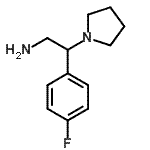 structure of CAS# 876710-64-4, 2-(4-Fluorophenyl)-2-(1-pyrrolidinyl)ethanamine;1-PYRROLIDINEETHANAMINE,B-(4-FLUOROPHENYL)-;2-(4-fluorophenyl)-2-pyrrolidin-1-ylethanamine;2-(4-Fluoro-phenyl)-2-pyrrolidin-1-yl-ethylamine