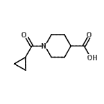结构式 CAS# 876866-50-1, 1-(环丙基羰基)-4-哌啶羧酸