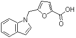 结构式 CAS# 876881-48-0, 5-(1H-吲哚-1-基甲基)-2-糠酸