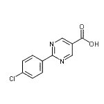 structure of CAS# 878691-37-3, 2-(4-Chlorophenyl)-5-pyrimidinecarboxylic acid;2-(4-Chloro-phenyl)-pyrimidine-5-carboxylic acid;MFCD07394097;ASN 11212190